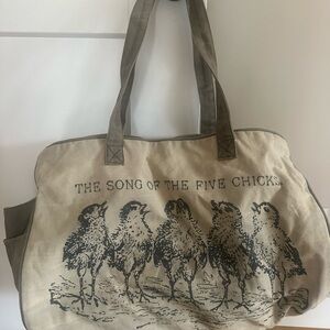 Canvas Tote with Chick Design